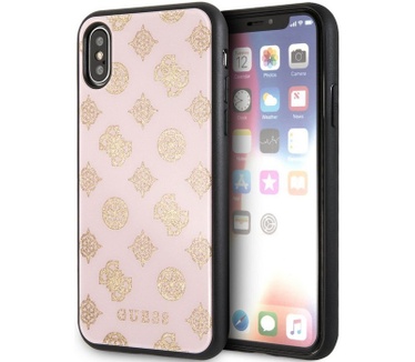 Guess Glitter Peony Hard Case - Apple iPhone X/XS (5,8") - Roze  Roze