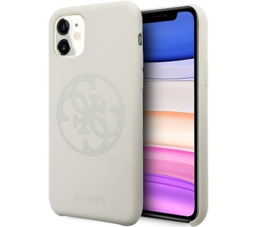 Guess Silicone 4G Circle Hard Case Apple iPhone 11 (6.1'') - Wit  Wit