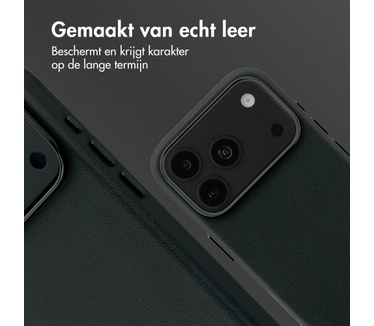 Accezz MagSafe Leather Backcover voor de Apple iPhone 18 Pro Max / 17 Pro Max - Onyx Black
