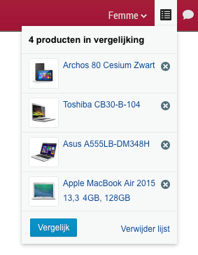 Iteratie 74: Producten in vergelijking