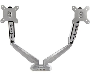 Startech.com Monitor arm voor 2 schermen bureausteun met geïntegreerde 2-poorts USB passthrough