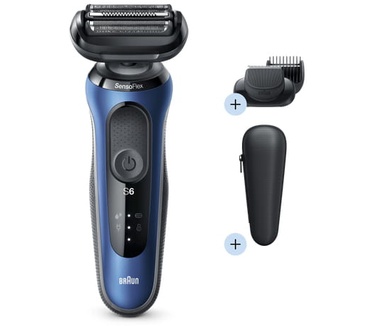 Braun Series 6 60-B1500s Elektrisch Scheerapparaat Met Baardtrimmer, Blauw
