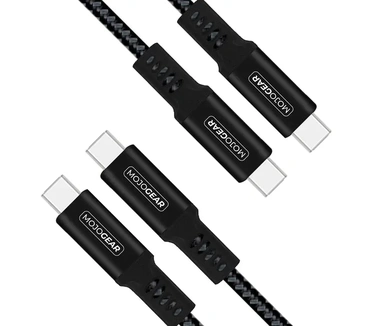 Mojogear USB-C naar USB-C kabel 100W USB 3.1 Extra Sterk, 1,5 meter, 2 stuks Zwart
