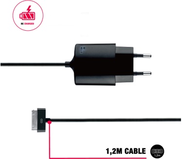 BeHello Travel Charger 30 pin with Cable (1,2m) 1A Straight Black