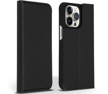 Accezz Premium Leather Slim Bookcase iPhone 14 Pro Max - Zwart