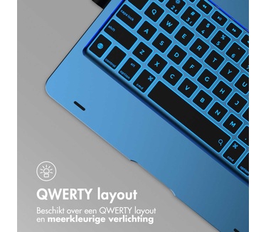 Accezz 360 Slim Keyboard Bookcase iPad 10.2 (2019/2020/2021) / Pro 10.5 - Donkerblauw