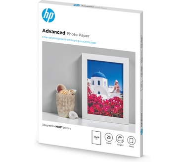 HP Advanced fotopapier, glanzend, 250 g/m2, 13 x 18 cm (127 x 178 mm), 25 vellen