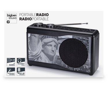 Bigben Interactive Draagbare radio met FM, MW, LW en SW ontvangst - vrijheidsbeeld