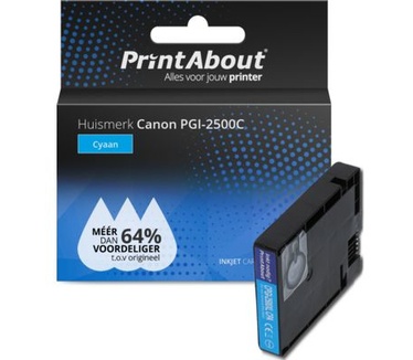 PrintAbout Huismerk Canon PGI-2500C Inktcartridge Cyaan