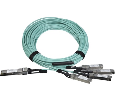 Startech.com QSFP+ optische Breakout kabel actief Cisco QSFP-4X10G-AOC10M compatibel 15 m Zwart
