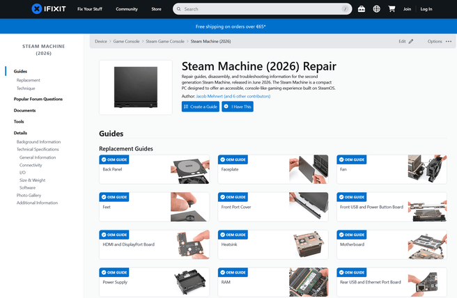 iFixit Steam Machine