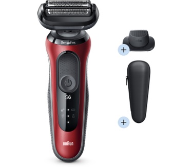 Braun Series 6 60-R1200s Elektrisch Scheerapparaat Met Precisietrimmer, Rood