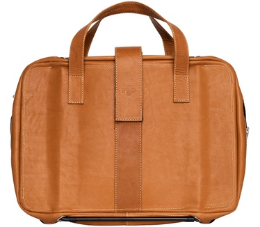 R-Go Tools R-Go Viva 15.6" Laptoptas, Full Grain Leather (LWG gecertificeerd), Geïntegreerde laptopstandaard, Schouderband, Bruin