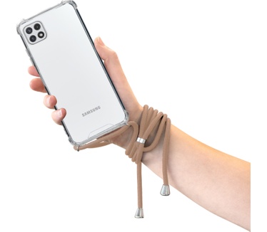 Mobiparts Lanyard Case Samsung Galaxy A22 5G (2021) Nude Cord