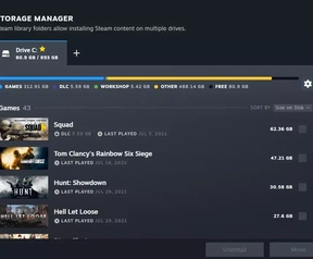 Steam krijgt nieuwe Downloads-pagina en Storage Maner (bron: Windows Central y PC Gamer)