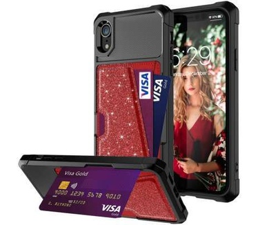 qMust Apple iPhone XR Hybrid Card Holder Hoesje Rood