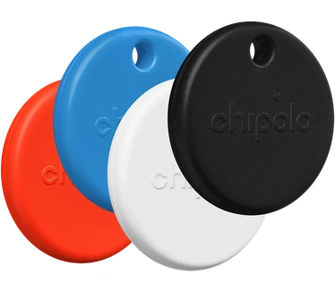Chipolo POP, 4-Pack, Zwart/Wit/Rood/Blauw
