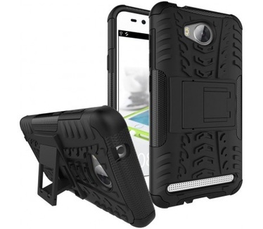 qMust Huawei Y3 II Rugged Hybrid Case - Dual Protection - Black