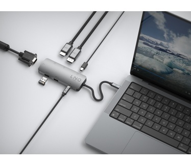 Linq LQ48019 - 7in1 4K Triple Display HDMI Adapter with PD and Peripheral Ports