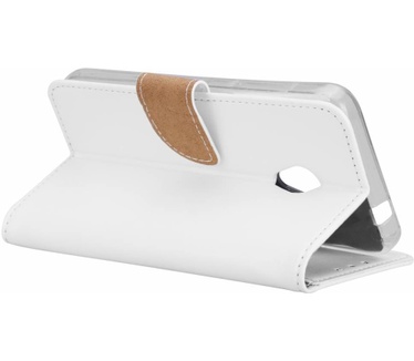 Luxe Lederen Bookcase hoesje voor de Alcatel U5 HD - Wit (Alcatel U5 HD) Wit