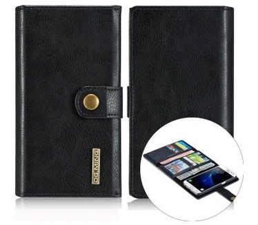 Samsung Galaxy S7 Echt Leren Portemonnee Hoesje Zwart Zwart