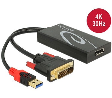 Delock 0.3m, DVI 24+1 + USB-A/Displayport 20p