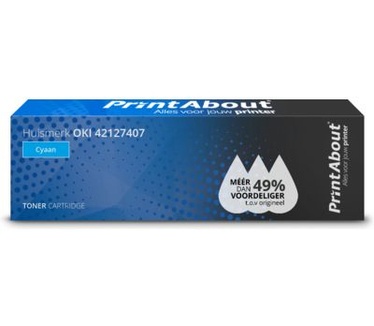 PrintAbout Huismerk OKI 42127407 Toner Cyaan