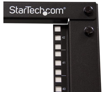 Startech.com 42U open-frame serverrekkast met 4 stijlen met instelbare diepte plat verpakt met zwenkwielen, waterpas gesteld en kabelhaken