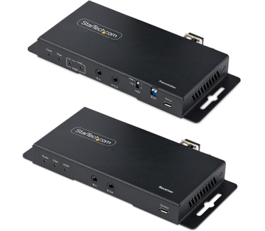 Startech.com 4K HDMI over Fiber Extender Kit, 4K 60Hz tot 1km (Single Mode) of 300m (Multimode) LC Fiber Optic, HDR, HDCP, 3.5mm Audio/RS232/IR Extender, Transmitter & Receiver Kit, HDMI Rx/Tx