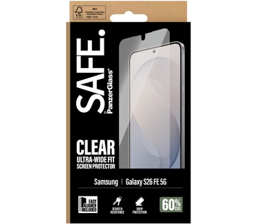 PanzerGlass SAFE. by PanzerGlass® Samsung Galaxy S26 FE 5G | Ultra-Wide Fit w. EasyAligner