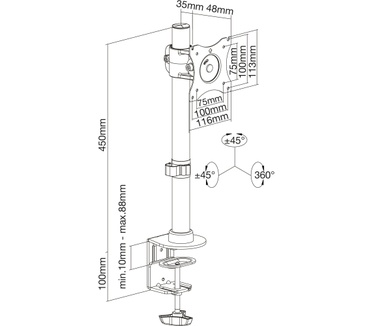 InLine 23108D Desk Bracket