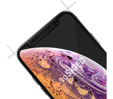 SoSkild iPhone Xs/X Crystal Double Temp. Glass Screen black