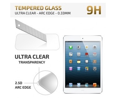 qMust Apple iPad Mini 4 Tempered Glass protector - Ultra Clear - Arc Edge