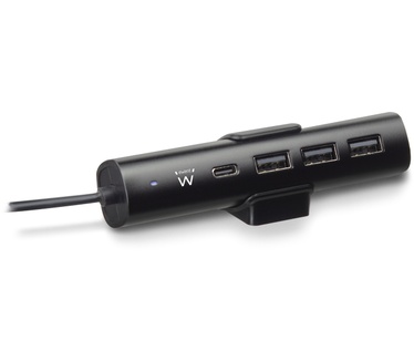 Ewent EW1317 Desktop USB Charger 36W with 1 USB-C port with Power Delivery and 3 USB-A ports with Smart IC