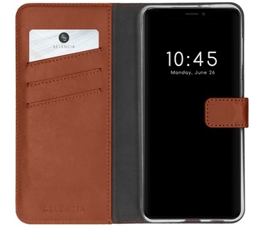 Selencia Echt Lederen Bookcase iPhone 13 Pro Max - Lichtbruin