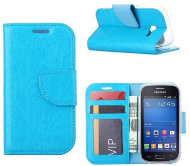 Luxe Lederen Bookcase hoesje voor de Samsung Galaxy Trend Lite - Blauw (Samsung Galaxy Trend Lite) Blauw
