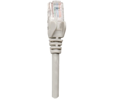 Intellinet Network Patch Cable, Cat6, 0.25m, Grey, CCA (Copper Clad Aluminium), U/UTP (cable unshielded/twisted pair unshielded), PVC, RJ45 Male to RJ45 Male, Gold Plated Contacts, Snagless, Booted