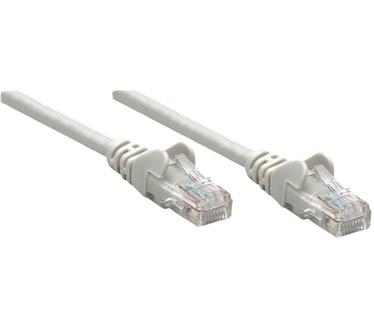 Intellinet Network Patch Cable, Cat6, 0.25m, Grey, CCA (Copper Clad Aluminium), U/UTP (cable unshielded/twisted pair unshielded), PVC, RJ45 Male to RJ45 Male, Gold Plated Contacts, Snagless, Booted
