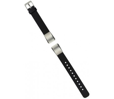 qMust Single Tour Lederen Watchband Fitbit Alta - Zwart