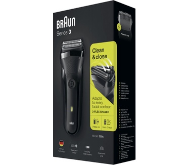 Braun Series 3 300s Oplaadbaar Elektrisch Scheerapparaat, Zwart