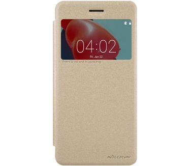Nillkin New Sparkle S-View Book Case voor Nokia 6 - Goud Goud