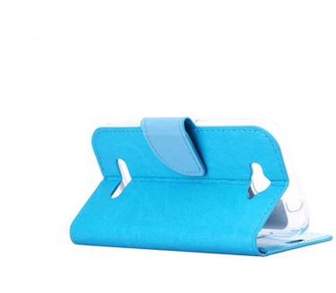 Luxe Lederen Bookcase hoesje voor de Alcatel One Touch Pop C7 - Blauw (Alcatel One Touch Pop C7) Blauw