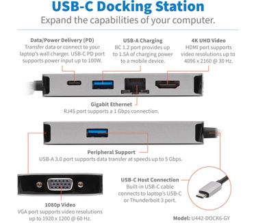 Tripp-Lite U442-DOCK6-GY