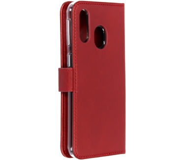 Selencia Echt Lederen Bookcase Samsung Galaxy A40 - Rood