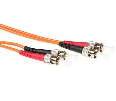 Advanced Cable Technology 0,5 meter LSZH Multimode 62.5/125 OM1 glasvezel patchkabel duplex met ST connectoren