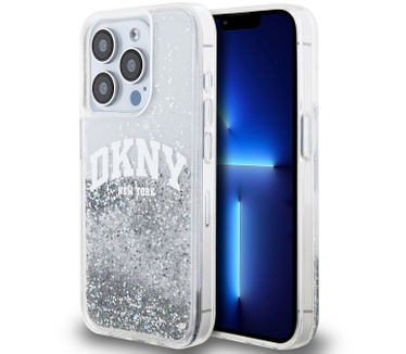 DKNY DKNY Liquid Glitter Arch Back Case - iPhone 15 Pro (6.1") - Wit Wit
