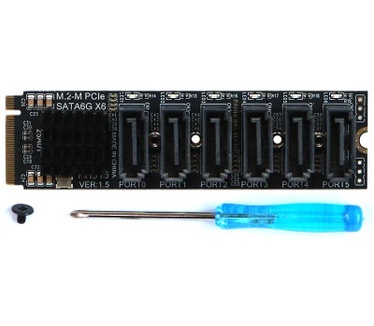 Hardkernel Odroid M.2 op 6x SATA-kaart