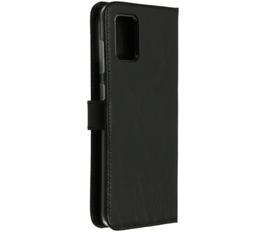 Selencia Echt Lederen Bookcase Samsung Galaxy A71 - Zwart