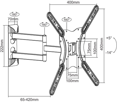 Equip 13"-55" Articulating TV Wall Mount Bracket