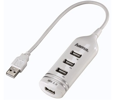 Hama USB 2.0 Hub 1:4, white